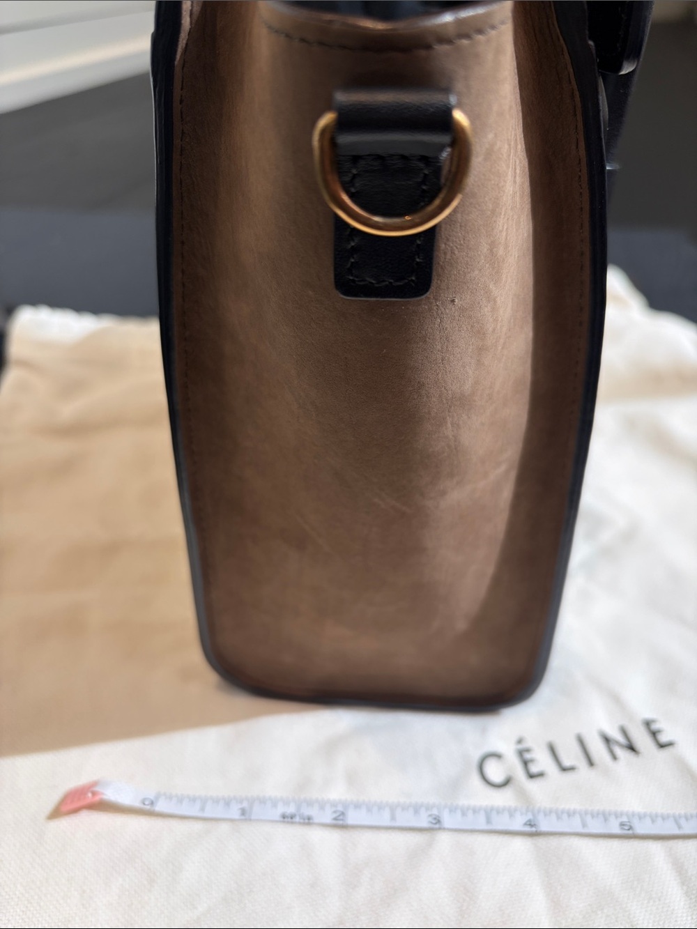 Celine Multicolor Leather Mini Luggage Tote - Black/Ivory/Tan - Picture 10 of 11
